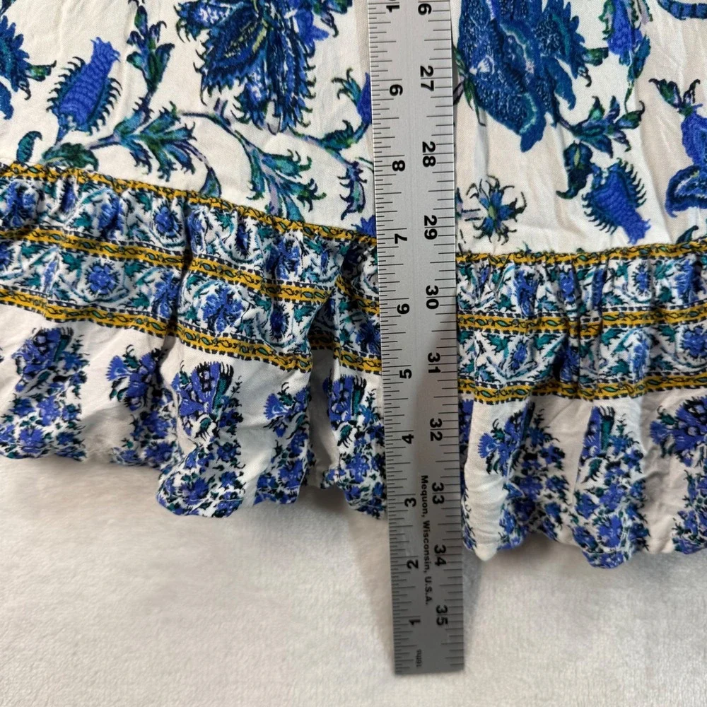 Artelier‎ Nicole Miller Dress Floral Print Ruffle Hem Boho Peasant Medium